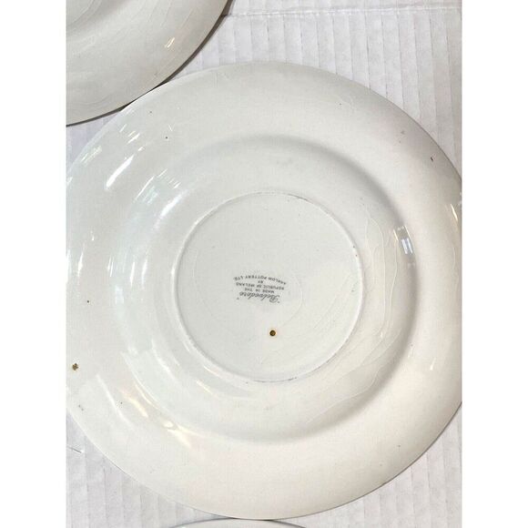 Arklow Belvedere Salad Plate Arkbel White scrolls Urns on blue/gray READ VTG - Picture 13 of 13
